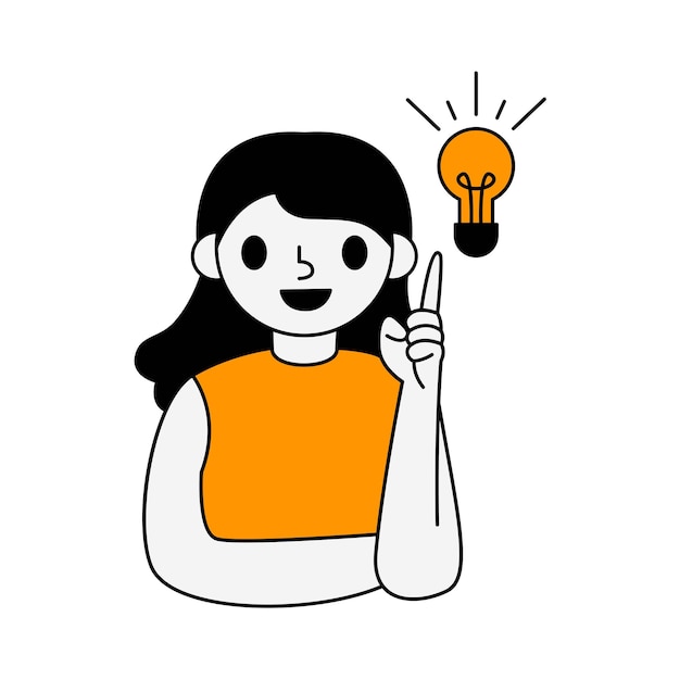 La chica está teniendo una idea Ilustración de negocios digitales