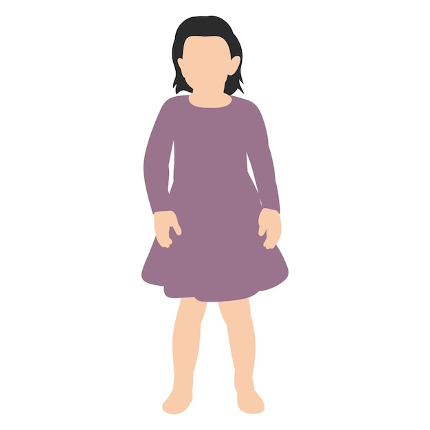 Chica de estilo plano en vestido sobre fondo blanco.