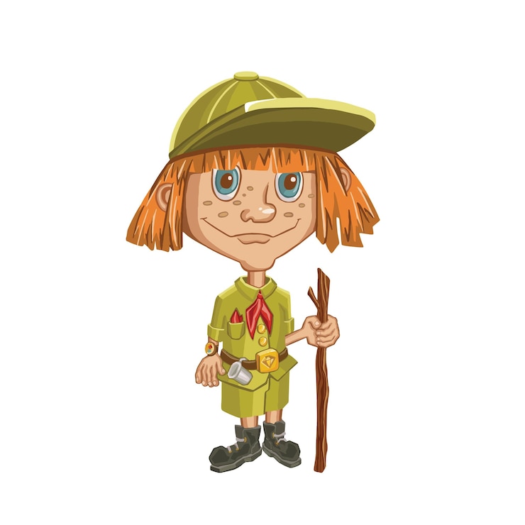 Vector chica explorador turista viajero ilustración
