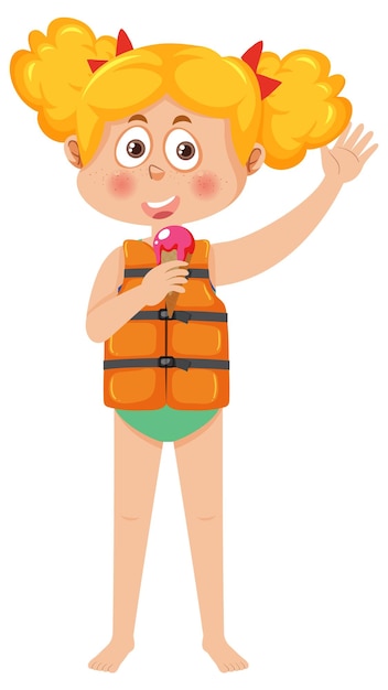 Vector chica feliz en tema de verano