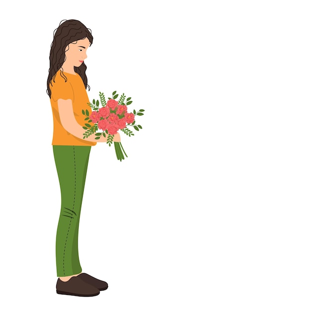 Chica con flores