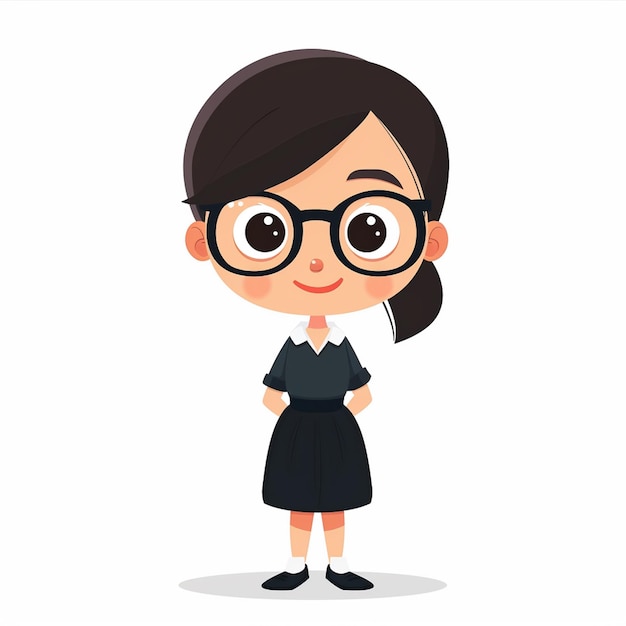 una chica con gafas y una camisa con una camisa que dice que lleva gafas
