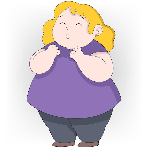 La chica gorda disfruta del amor propio.