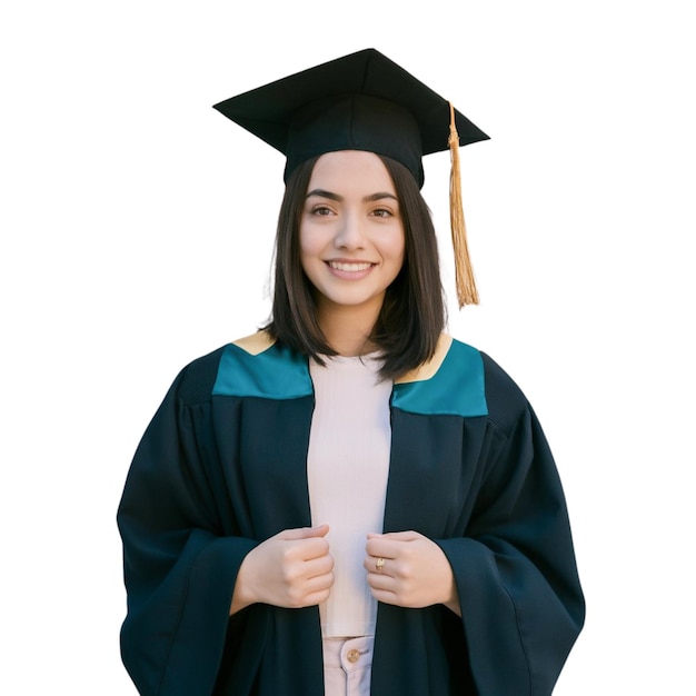 Una chica graduada con graduación PNG