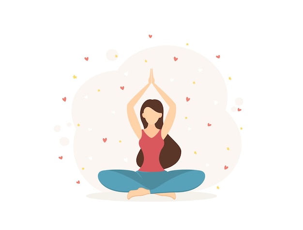 Chica le gusta hacer yoga