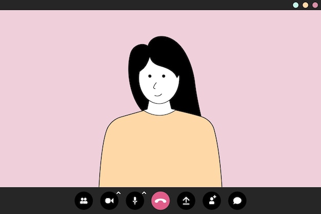 Chica hablando por videollamada ilustración de aplicación de videollamada