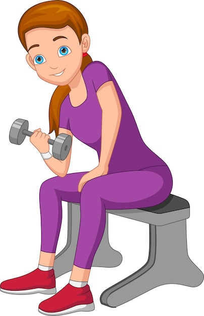 Chica haciendo ejercicio con pesas