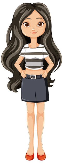 La chica hippie con el cabello largo