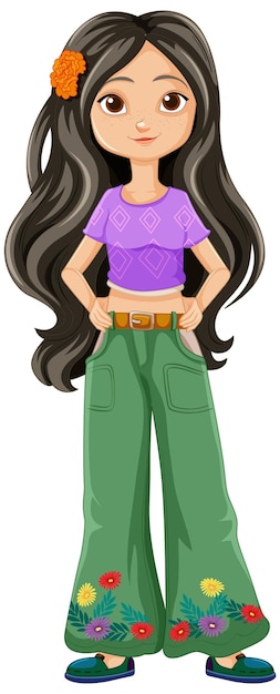 La chica hippie con los pantalones florales
