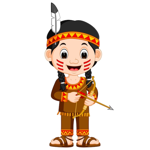 chica India americana con flecha