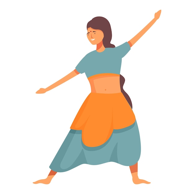 La chica india posa el icono del vector de dibujos animados la dama de la cultura