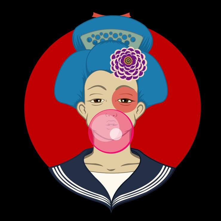 Vector chica japonesa portret