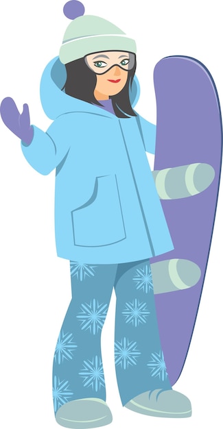 Chica joven con snowboard