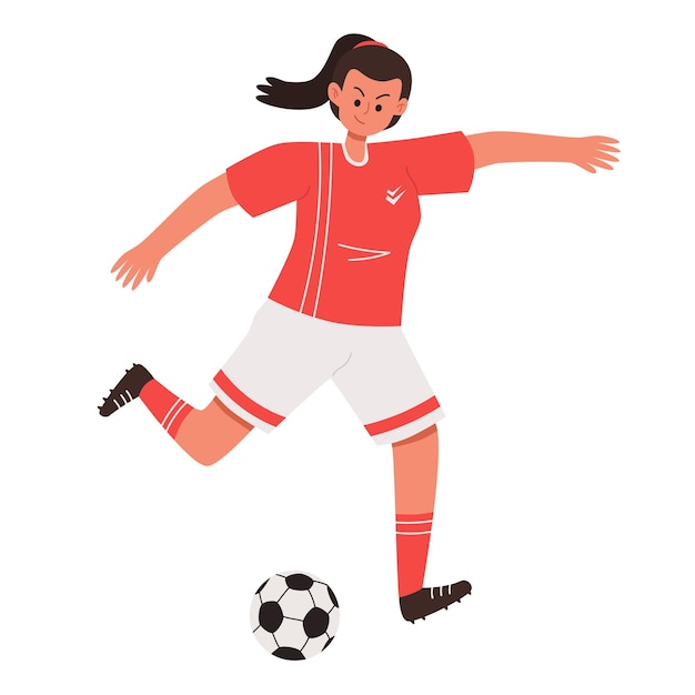 Vector chica jugador de fútbol vector de la imagen