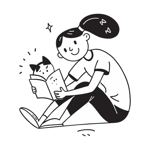 chica leyendo un libro sentada en el suelo