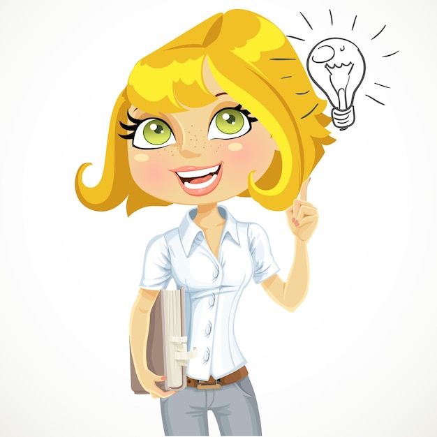 Vector chica linda con una idea de libro de inspiración