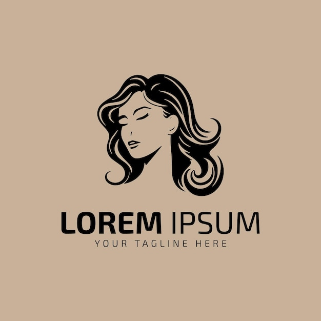 Chica logo icono vector ilustración plantilla ilustración diseño ilustración mujer estilo silueta mujer