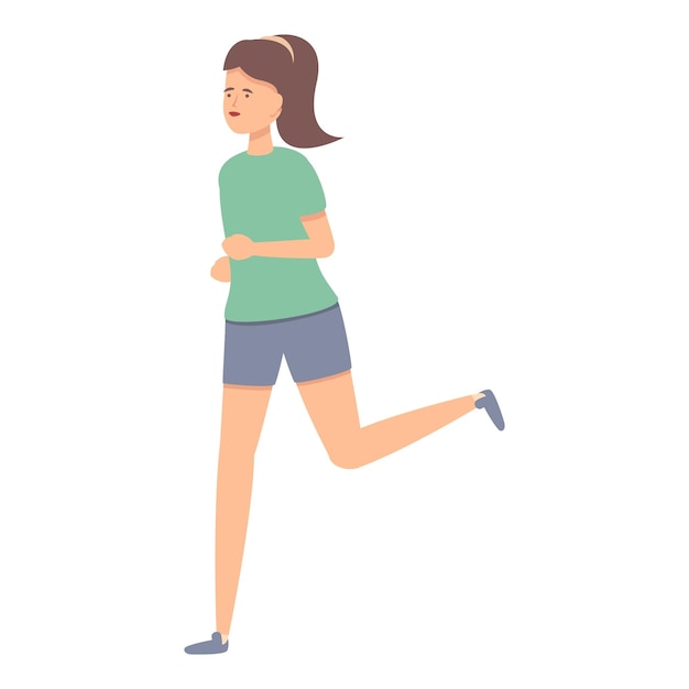 Chica mañana correr icono dibujos animados vector Street entrenamiento cuerpo persona