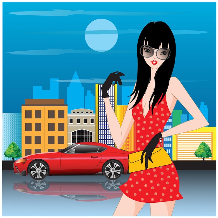 Vector una chica moderna.