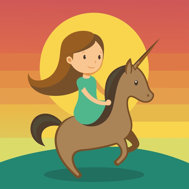 una chica montando un caballo con la palabra unicornio en él