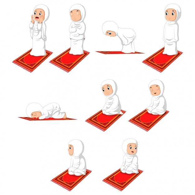 Chica musulmana Sholat Pray Movement