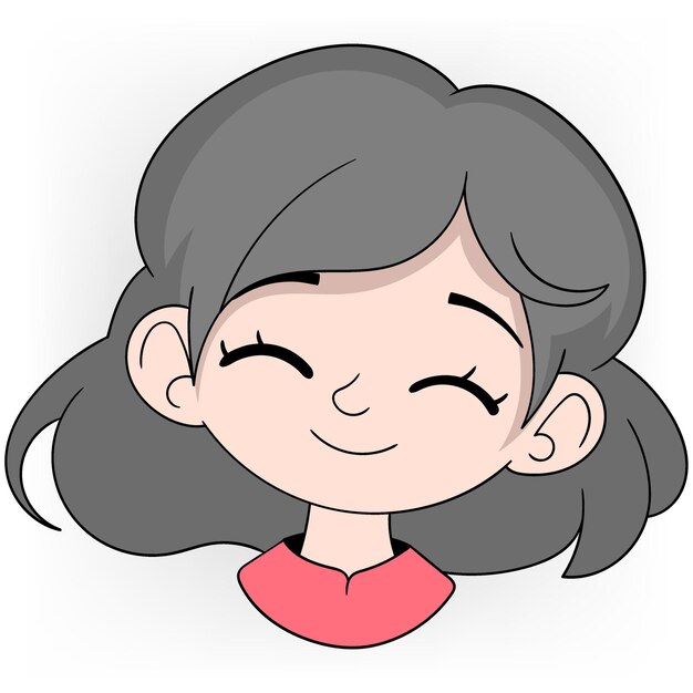 La chica de pelo negro está sonriendo amigablemente