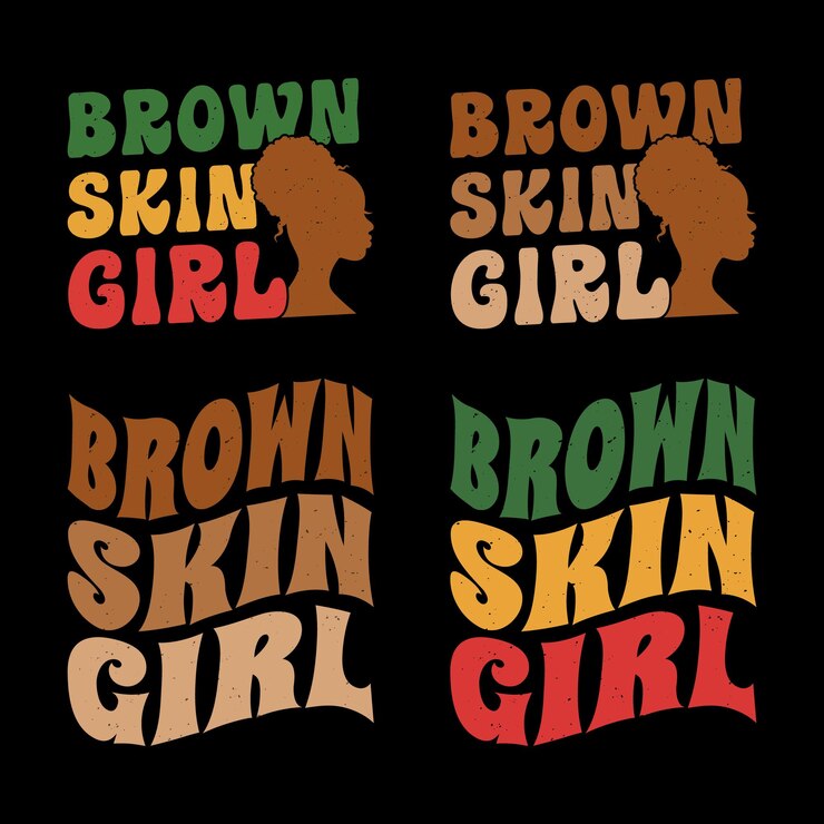 Chica de piel marrón Historia del mes negro Paquete de diseño de camiseta Juneteenth