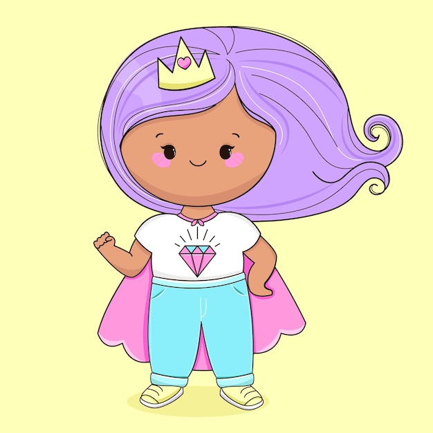 La chica del poder Kawaii Vector