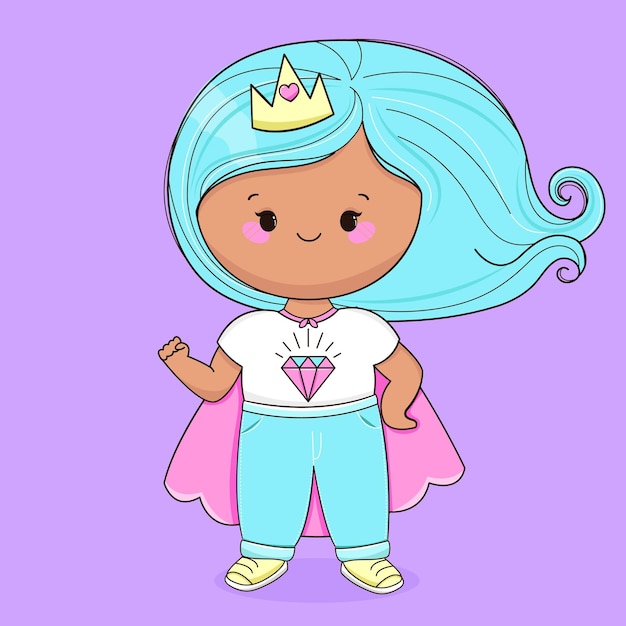 La chica del poder Kawaii Vector