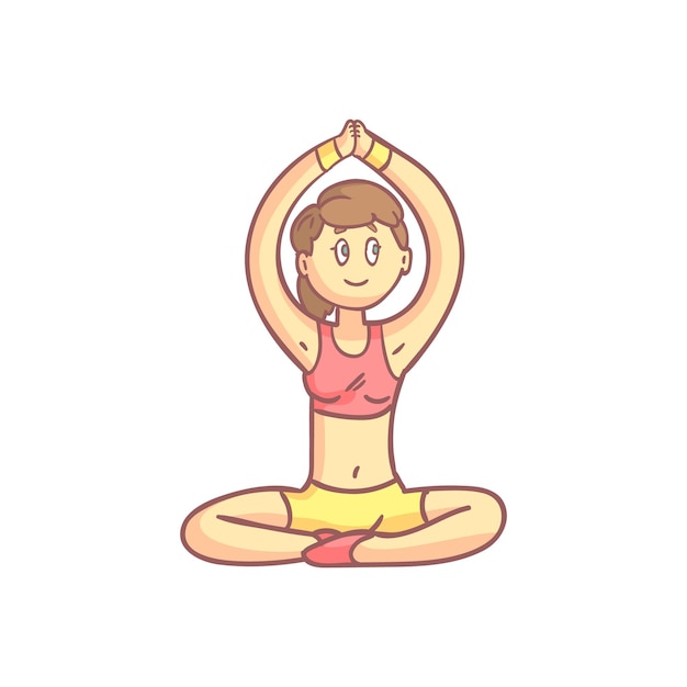 Chica en pose de yoga de meditación