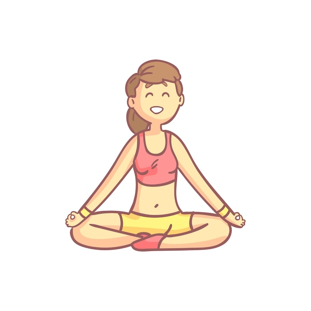 Chica en postura de yoga de loto