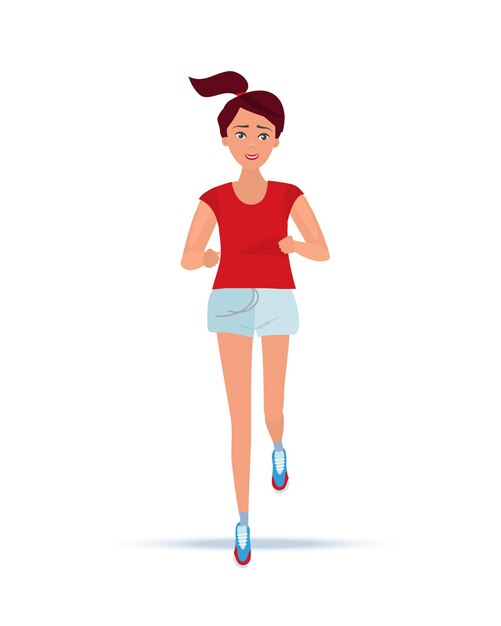 Chica en ropa deportiva de verano se dedica al atletismo de pista