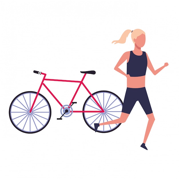 Chica sin rostro bicicleta deportiva