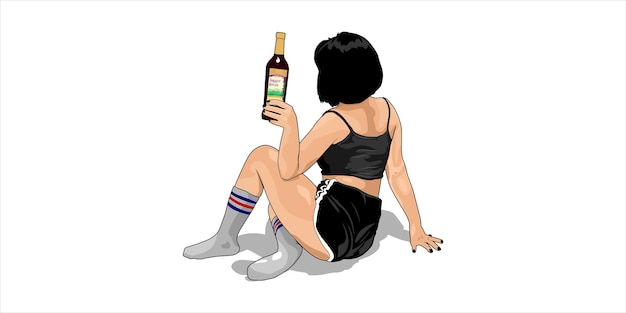 La chica sexy alcohólica