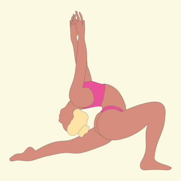 Chica silueta hace yoga