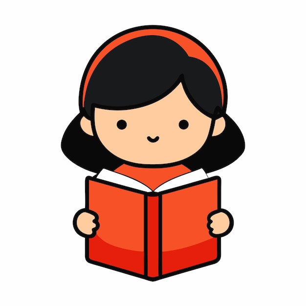 una chica con un sombrero rojo leyendo un libro