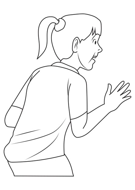 Chica sorprendida en contorno y vector