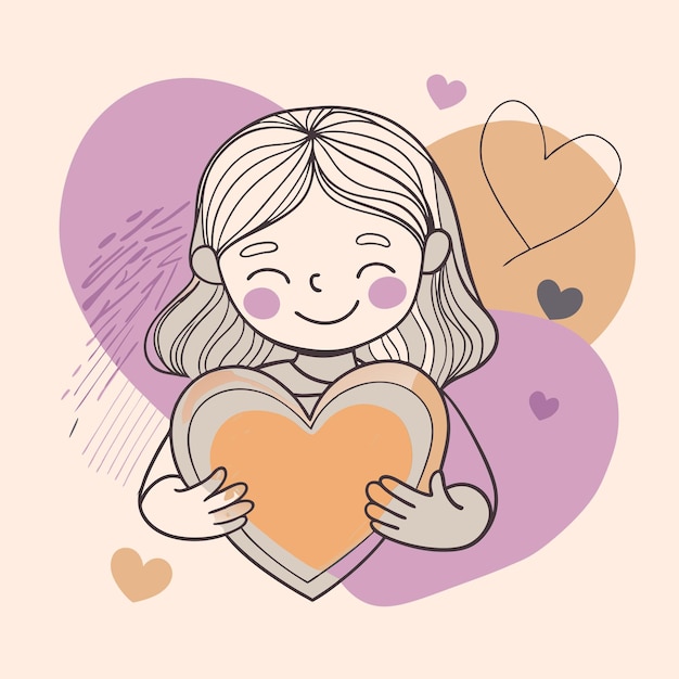 una chica sosteniendo un corazón que dice "amor"