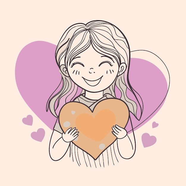 una chica sosteniendo un corazón que dice una cita en él