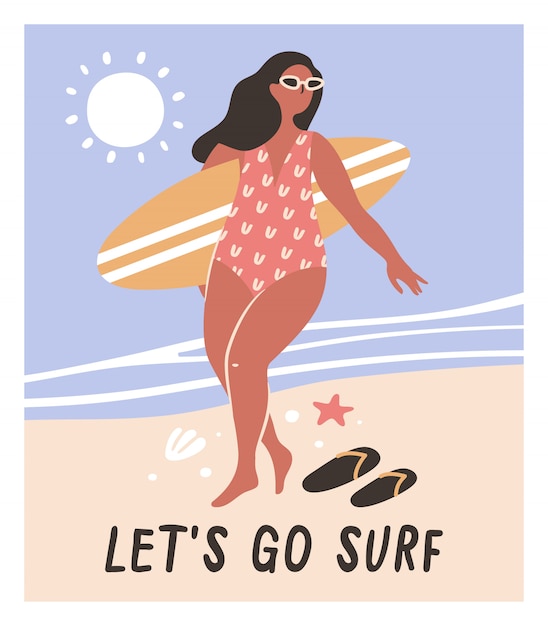 Chica con tabla de surf.