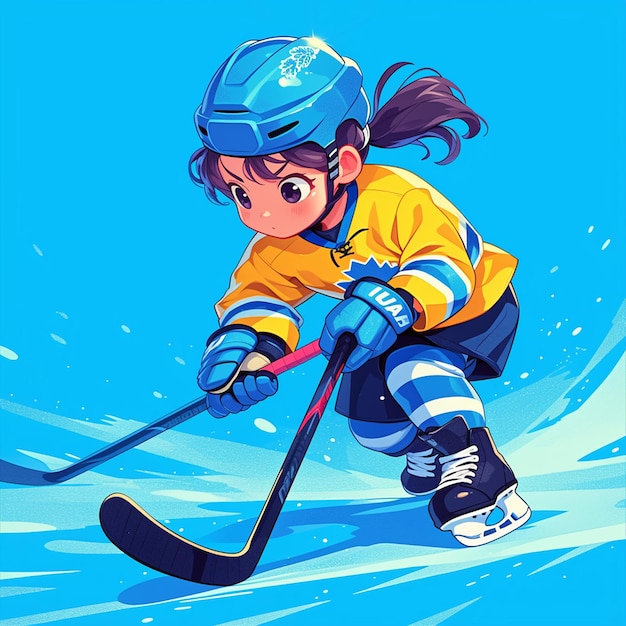 Una chica de toronto juega hockey sobre hielo al estilo de los dibujos animados