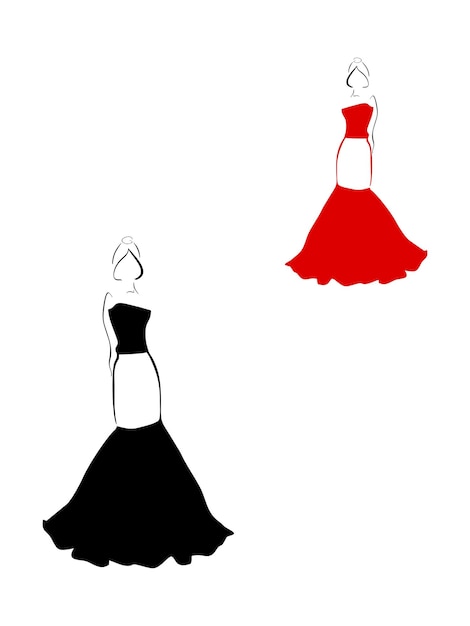 La chica con el vestido.