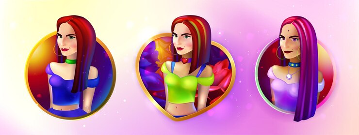 Chicas de diferentes nacionalidades hermosas mujeres de moda avatar diferentes chicas de dibujos animados