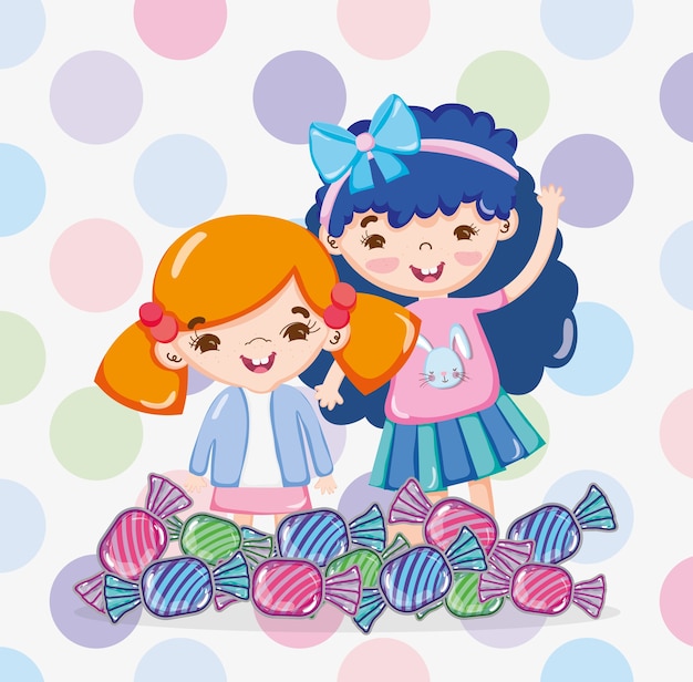 Vector chicas y dulces