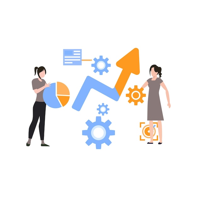 Las chicas están trabajando en un gráfico gráfico.