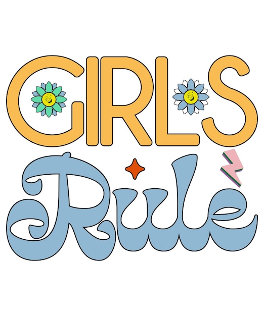 Las chicas gobiernan los diseños de sublimación retro