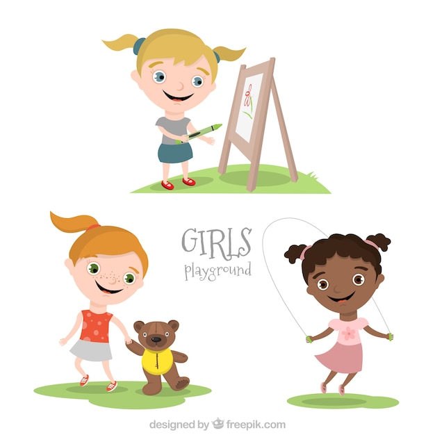 Chicas en parque infantil