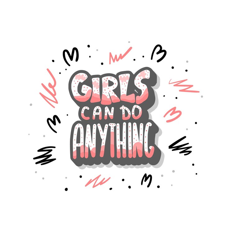 Las chicas pueden hacer cualquier cosa cita ilustración vectorial