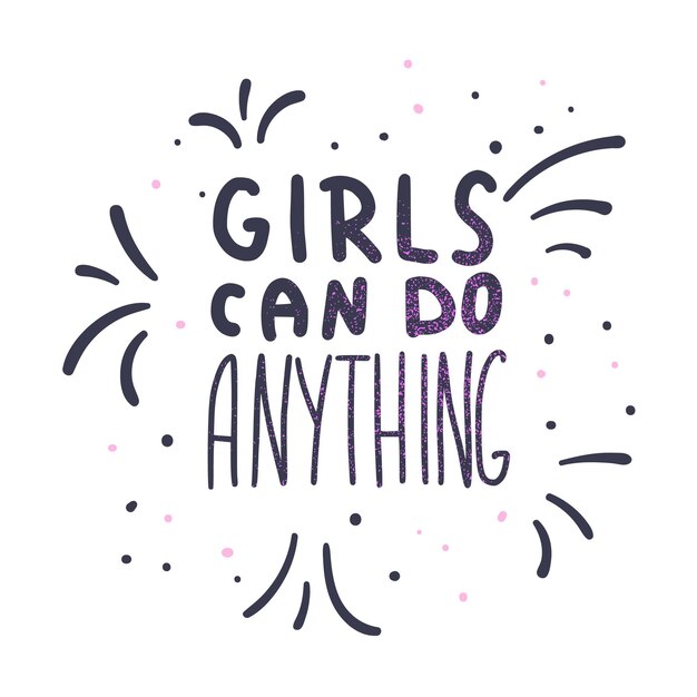 Las chicas pueden hacer cualquier cosa cita ilustración vectorial