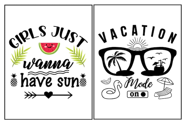 Vector las chicas solo quieren tener sol camiseta de tipografía svg de verano.